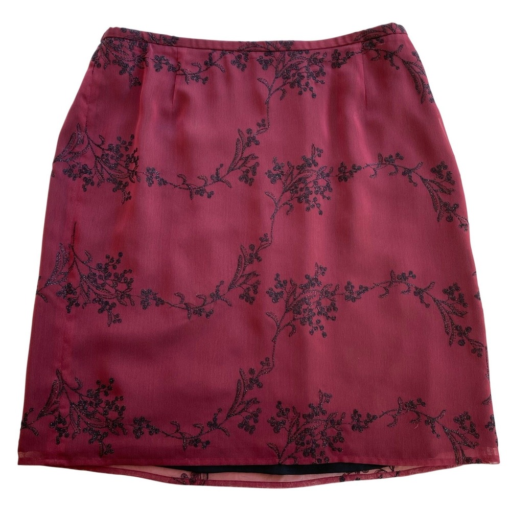 Elisabeth by Liz Claiborne Women's Floral‎ Mini Pencil Skirt 14 Petite Holiday